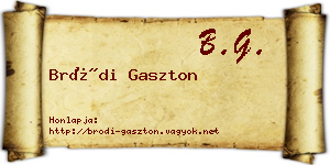 Bródi Gaszton névjegykártya